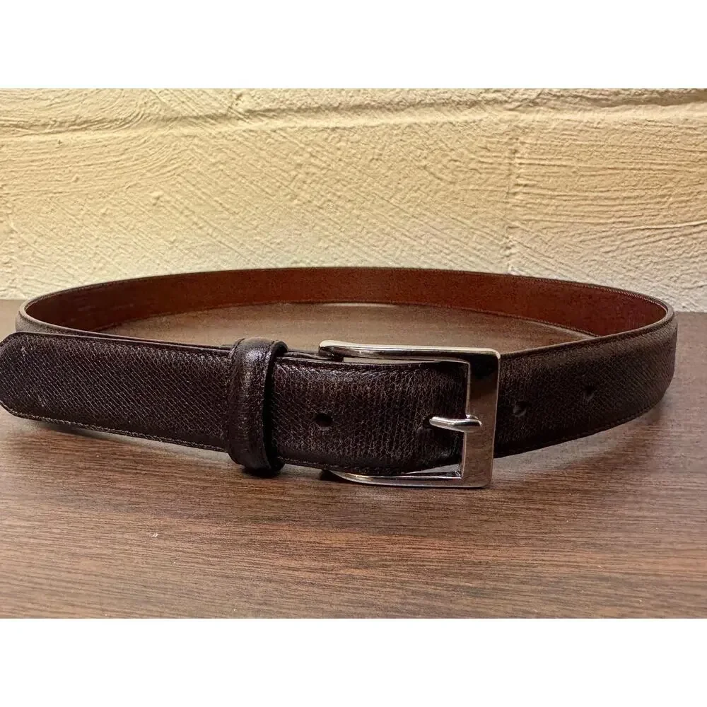 Vintage Coach Mens Dark Brown Leather Belt Size 34
